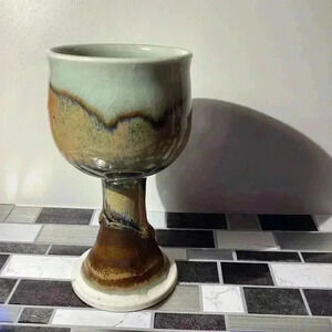 **RARE FIND** Vintage Mid Century Modern pottery Goblet RARE FIND